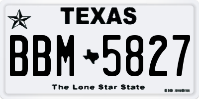 TX license plate BBM5827