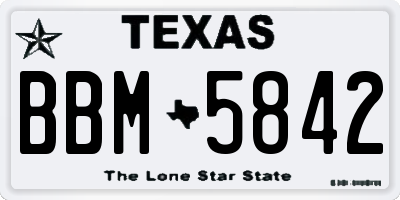 TX license plate BBM5842