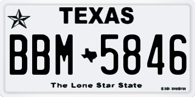 TX license plate BBM5846