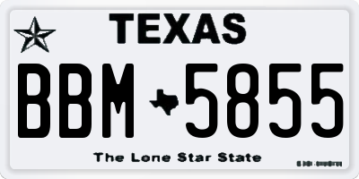 TX license plate BBM5855