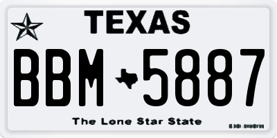 TX license plate BBM5887