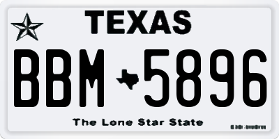 TX license plate BBM5896