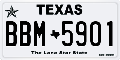 TX license plate BBM5901