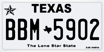 TX license plate BBM5902