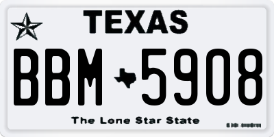 TX license plate BBM5908