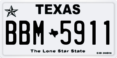 TX license plate BBM5911
