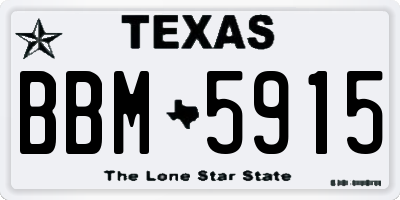 TX license plate BBM5915