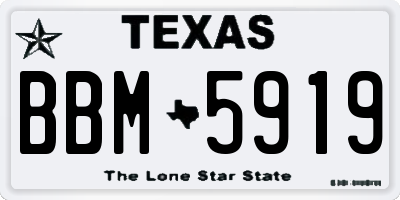 TX license plate BBM5919