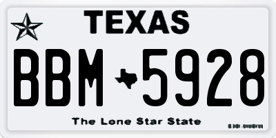 TX license plate BBM5928