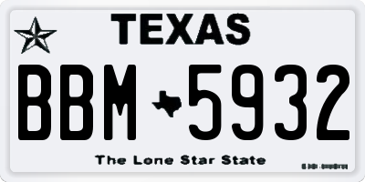 TX license plate BBM5932