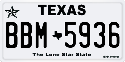 TX license plate BBM5936