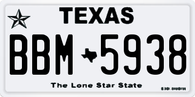 TX license plate BBM5938