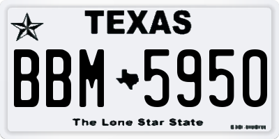 TX license plate BBM5950