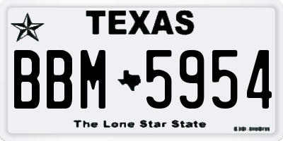 TX license plate BBM5954