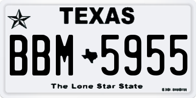 TX license plate BBM5955
