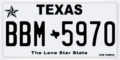 TX license plate BBM5970