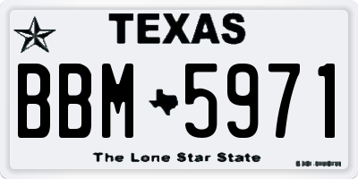 TX license plate BBM5971
