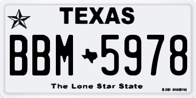 TX license plate BBM5978