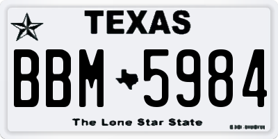 TX license plate BBM5984
