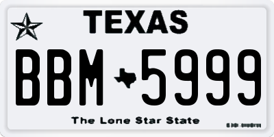 TX license plate BBM5999