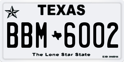 TX license plate BBM6002