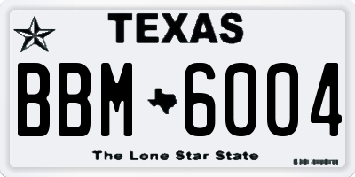 TX license plate BBM6004
