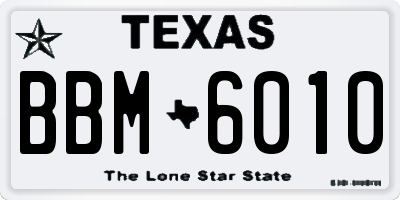 TX license plate BBM6010