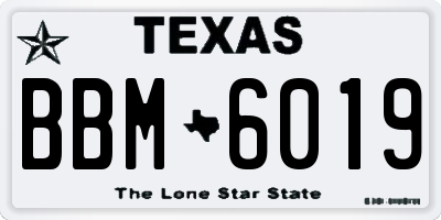 TX license plate BBM6019