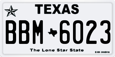 TX license plate BBM6023