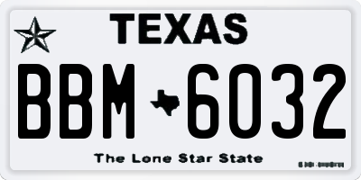 TX license plate BBM6032