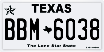 TX license plate BBM6038