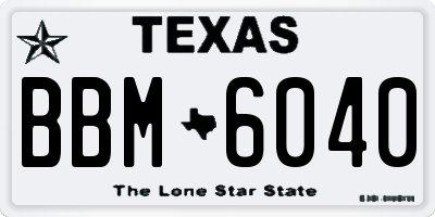TX license plate BBM6040
