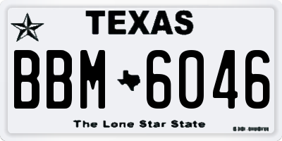 TX license plate BBM6046