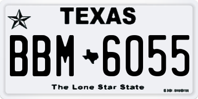 TX license plate BBM6055