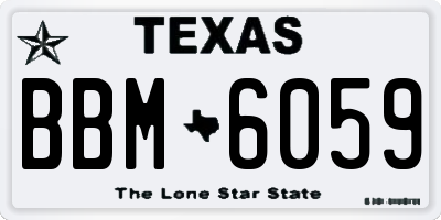 TX license plate BBM6059