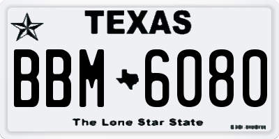 TX license plate BBM6080