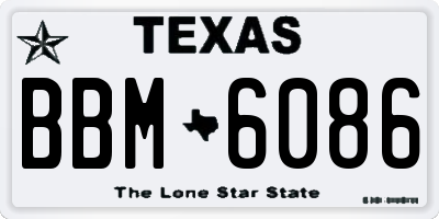 TX license plate BBM6086