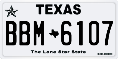 TX license plate BBM6107