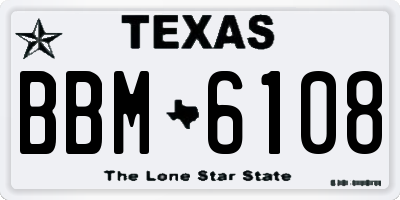 TX license plate BBM6108