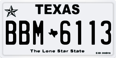 TX license plate BBM6113