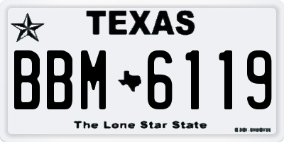 TX license plate BBM6119