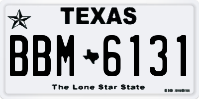 TX license plate BBM6131