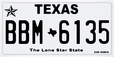 TX license plate BBM6135