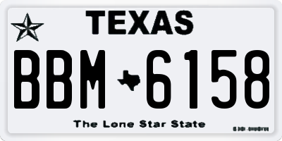 TX license plate BBM6158