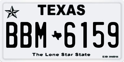 TX license plate BBM6159