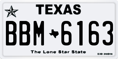 TX license plate BBM6163
