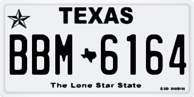 TX license plate BBM6164