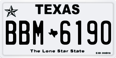 TX license plate BBM6190