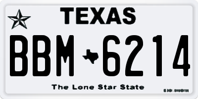 TX license plate BBM6214