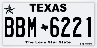TX license plate BBM6221